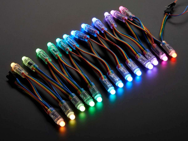 LED-uri RGB de 12mm (25 pe fir)